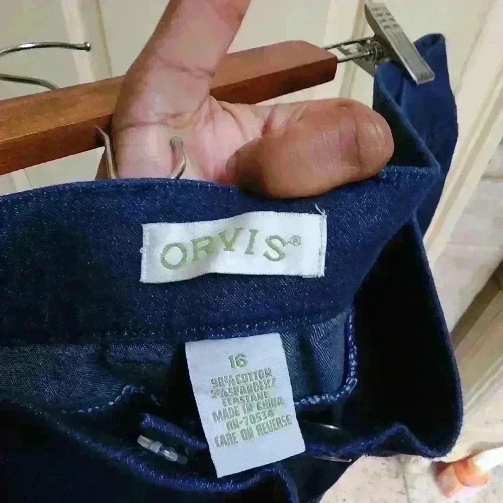 P5021 Orvis straight leg high waist dark wash size 16 - Picture 8 of 9